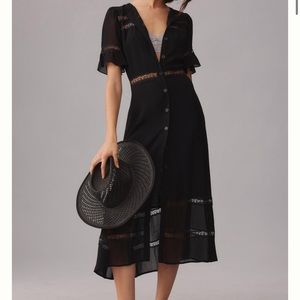 Reformation Black Lace Woodson Dress Size 8 NWT